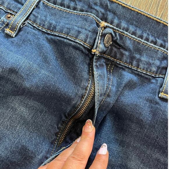 Levis Signature Straight Jeans Mid Rise Whisker Denim Dark Wash Blue Size 40x32 - Picture 6 of 11